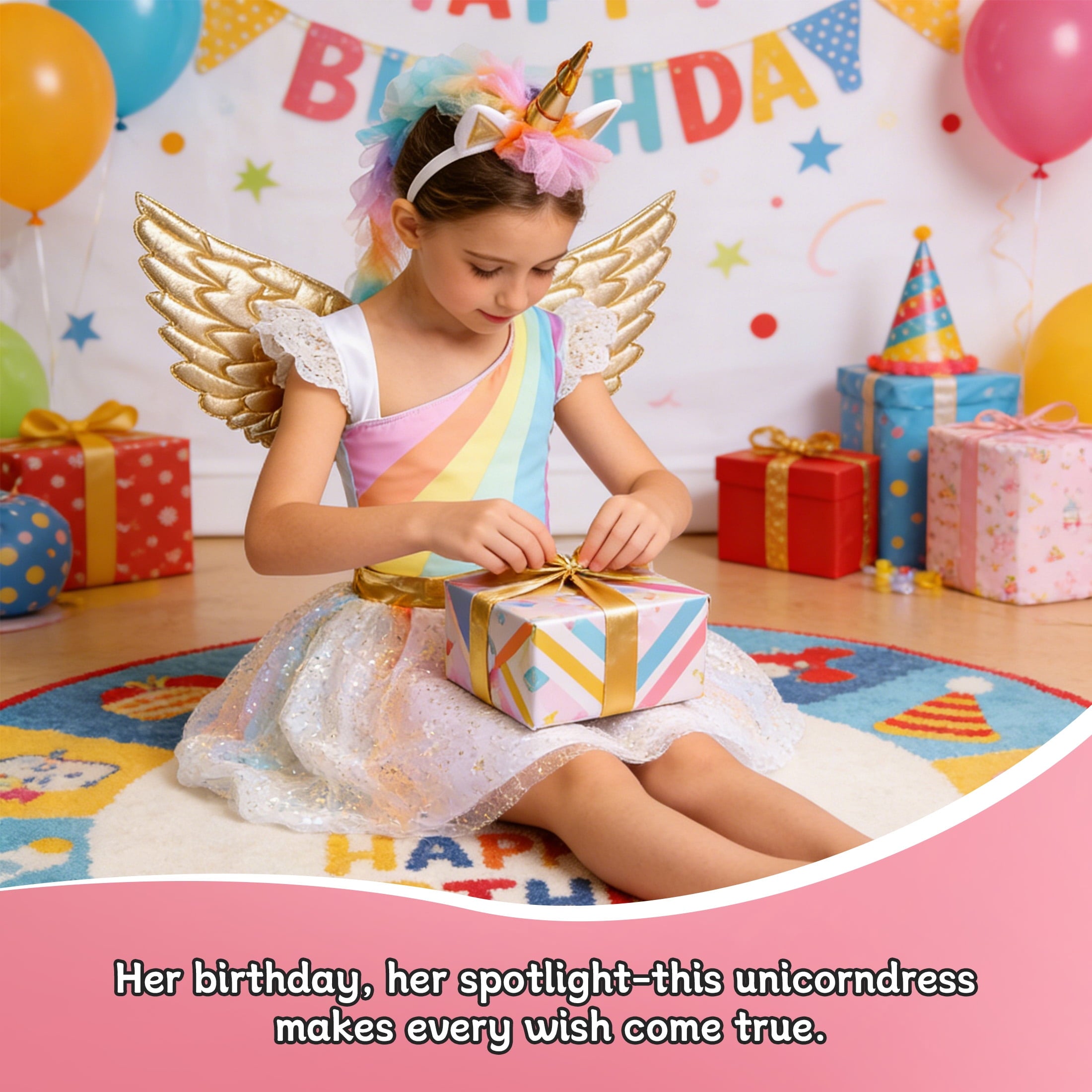CZKHPTY Girls 3D Butterfly Fairy Tutu Dress, Whimsical Garden Princess Pretend Play Fancy Outfit, Sizes 7-8Y