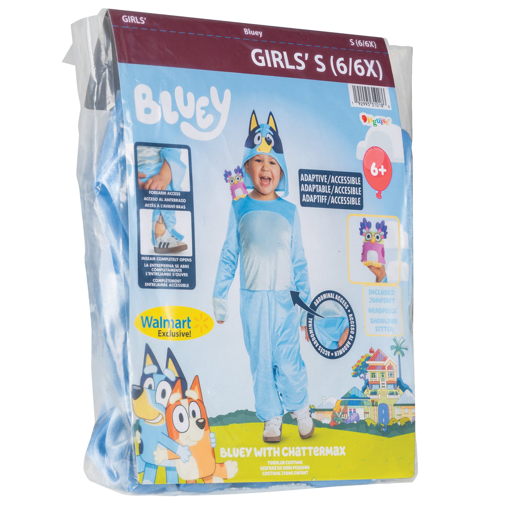 Bluey 'Bluey' Halloween Adaptive Costume for Children, Toddlers Size 3T-4T, by Disguise