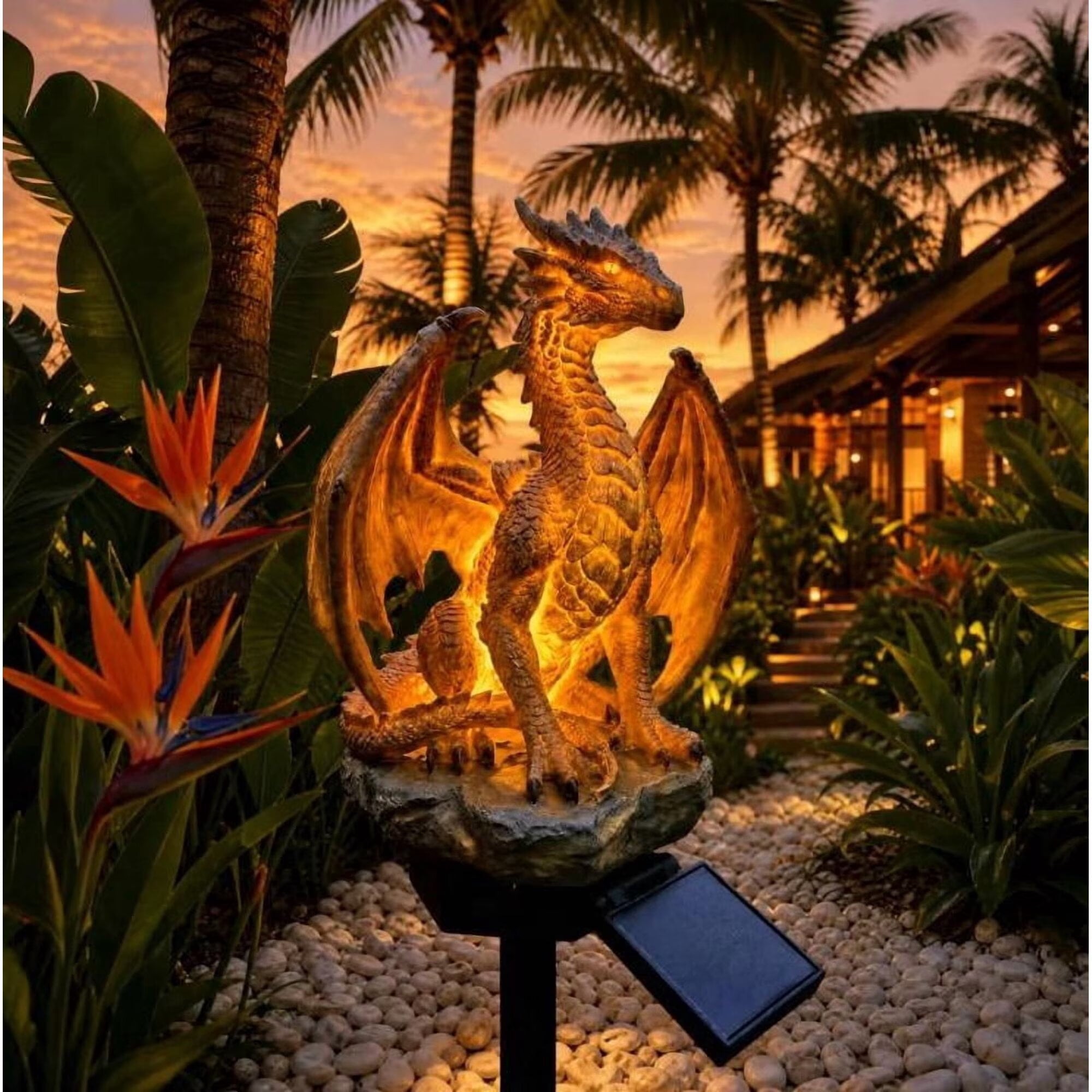 Clearance Halloween Solar Golden Dragon Garden Light, Halloween Decor Solar Powered Garden Light, Dragon Garden Stakes, Halloween Christmas Decoration Outdoor, Halloween Xmas Gift