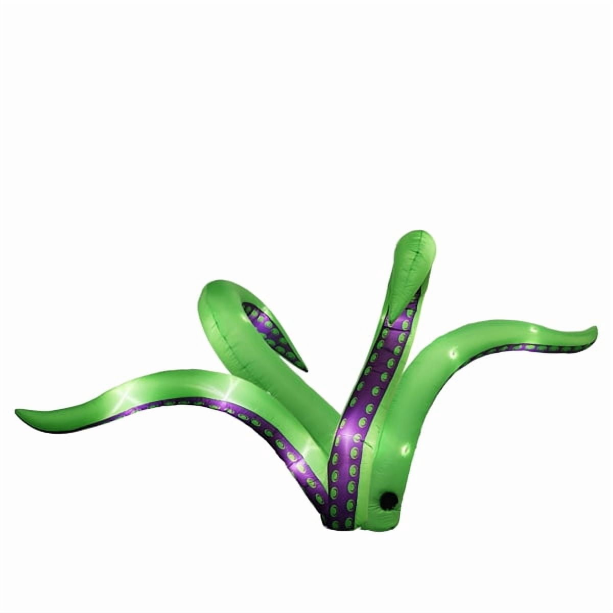 2-Pack 6.9FT Halloween Inflatable Octopus Tentacles, 12 White LED Lights, Quick Inflation with Ropes/Suction Cups for Windows/Rooftops/Yard