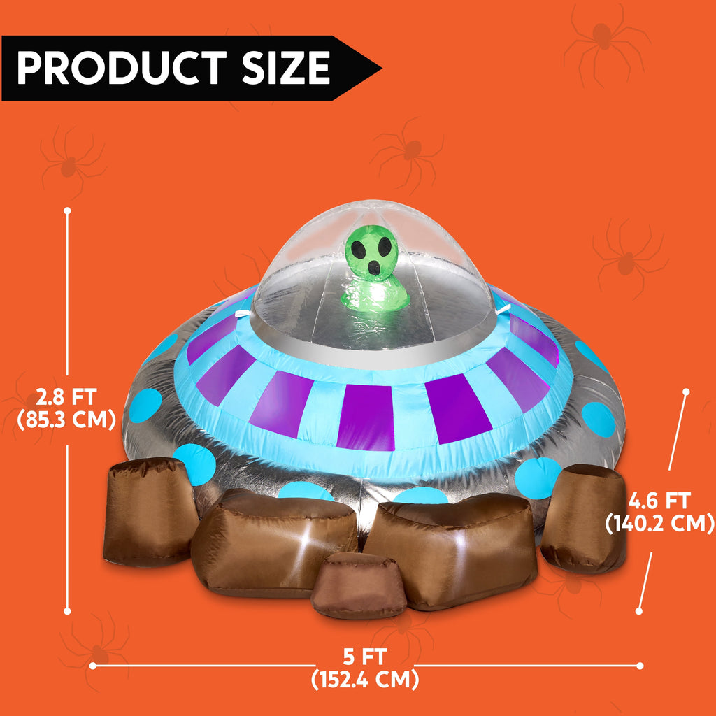Joyfy 9 ft Halloween Inflatable Giant Alien Decoration with Built-in LEDs,Alien Halloween Decorations Outdoor Blow Up Yard Lawn Decoration