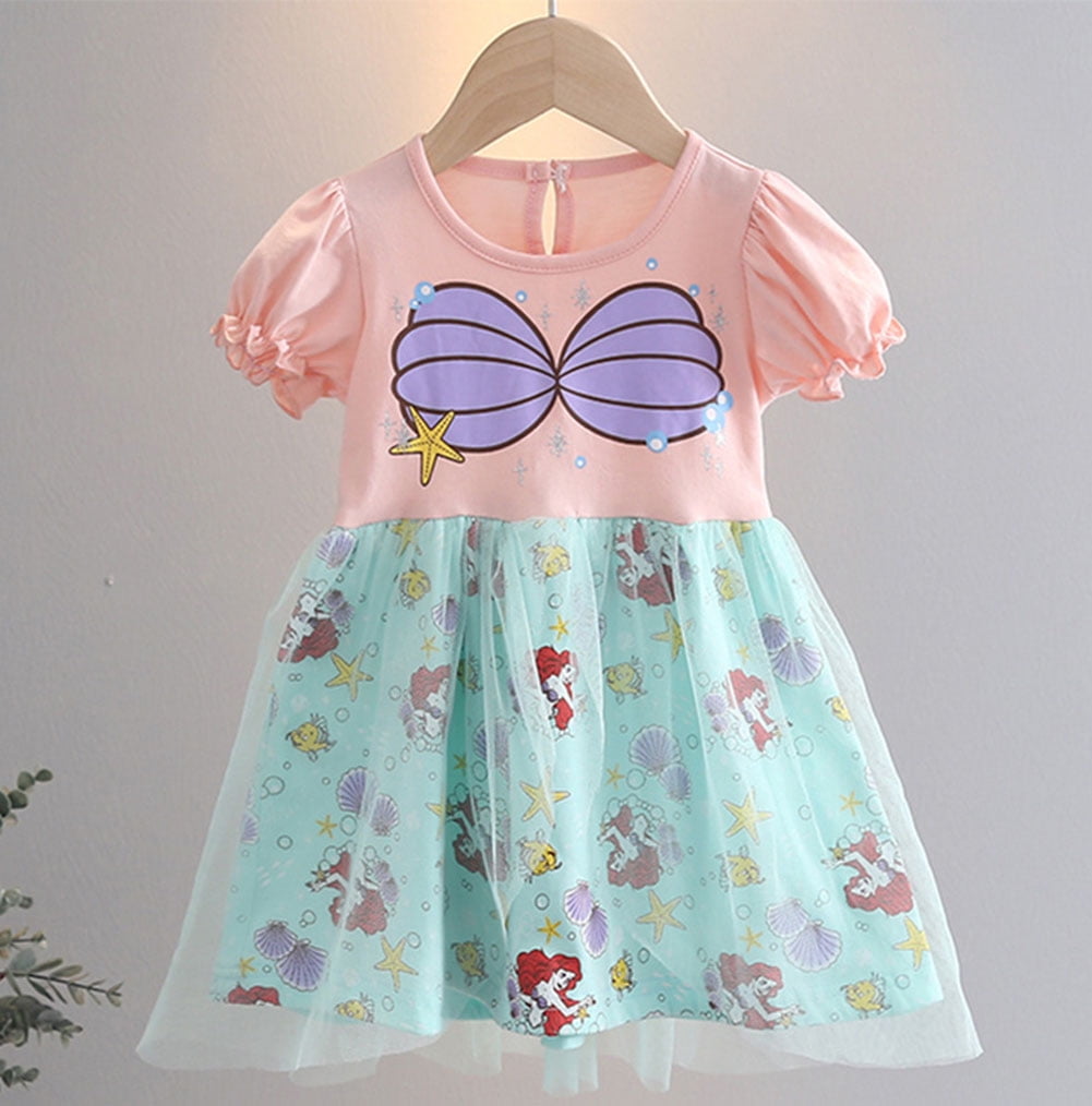 WIBACKER 1-6T Toddler Kid Baby Girls Fancy Party Puff Sleeve Princess Dress Cosplay Costume Dress Up