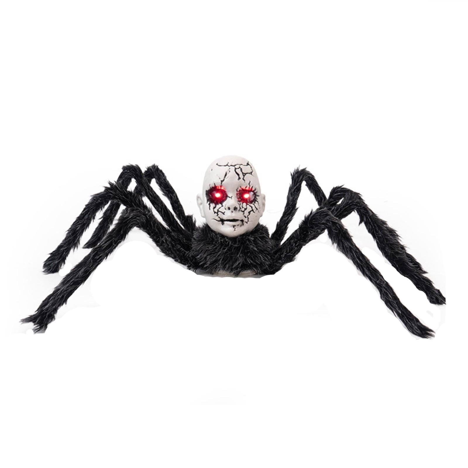 Halloween Electric Spider Toy - Voice-Activated Walking Doll with Glowing, Animated Halloween Prop for Indoor/Outdoor Haunted Houses