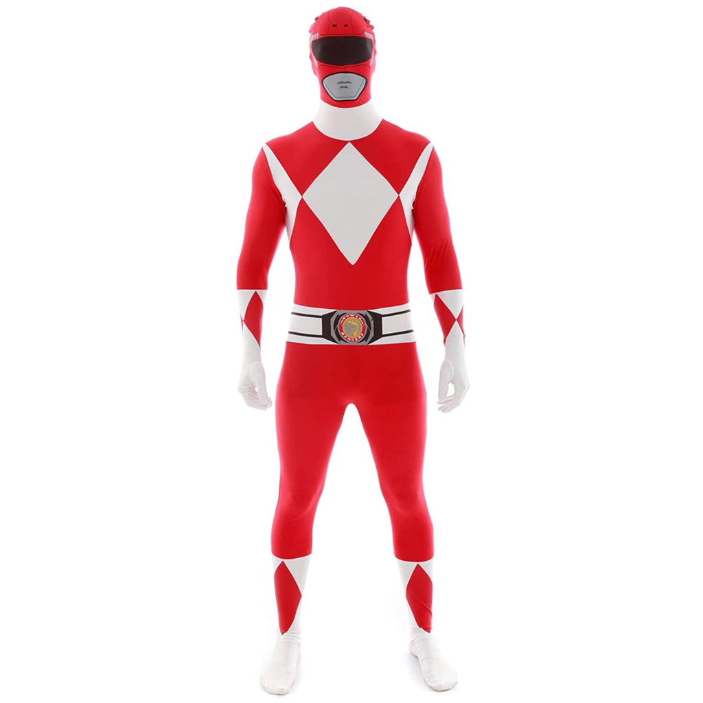 Morphsuits Adult Red Power Ranger Morphsuit Mens Superhero Fancy Dress Costume Halloween Red XL