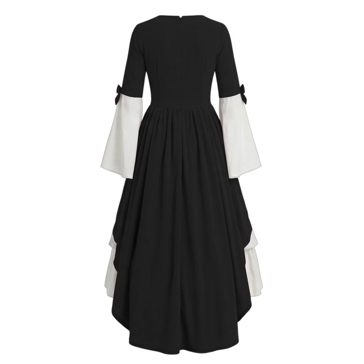 Gothic Dresses for Women Medieval Renaissance Halloween Costume Lace Up Corset High Low Ruffle Hem Square Neck Vintage Gown
