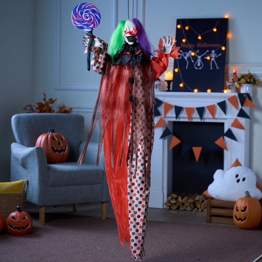 Joyfy 4 Pcs Halloween Decorations Outdoor Hanging Clown Ghost,29" Scary Outdoor Halloween Decor for Halloween Haunted House Decor Props