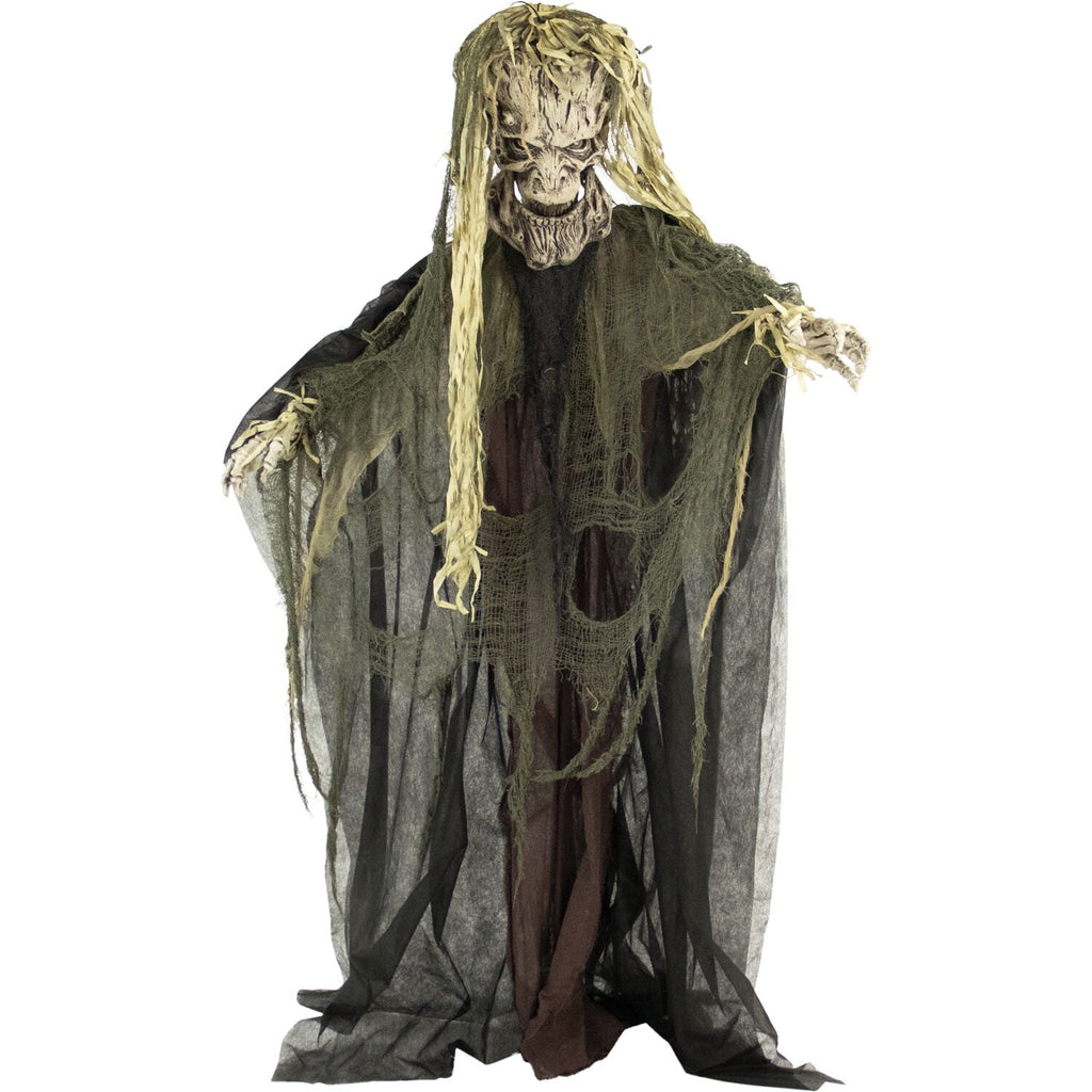 Haunted Hill Farm Life-Size Animatronic Tree Man, 75" Indoor/Outdoor Halloween Decoration, MultiColor