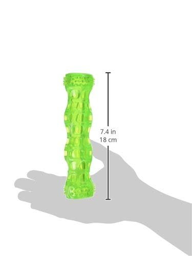 Hyper Pet Dura-Squeaks Durable Non-Toxic TPR Bouncing Super Squeaky Dog Toy, Stick, Green