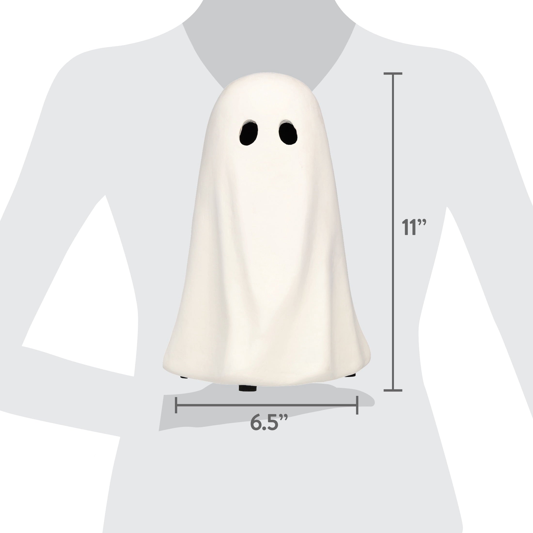 Paper Mache Ghost Decoration, White, 11", Halloween by Way To Celebrate