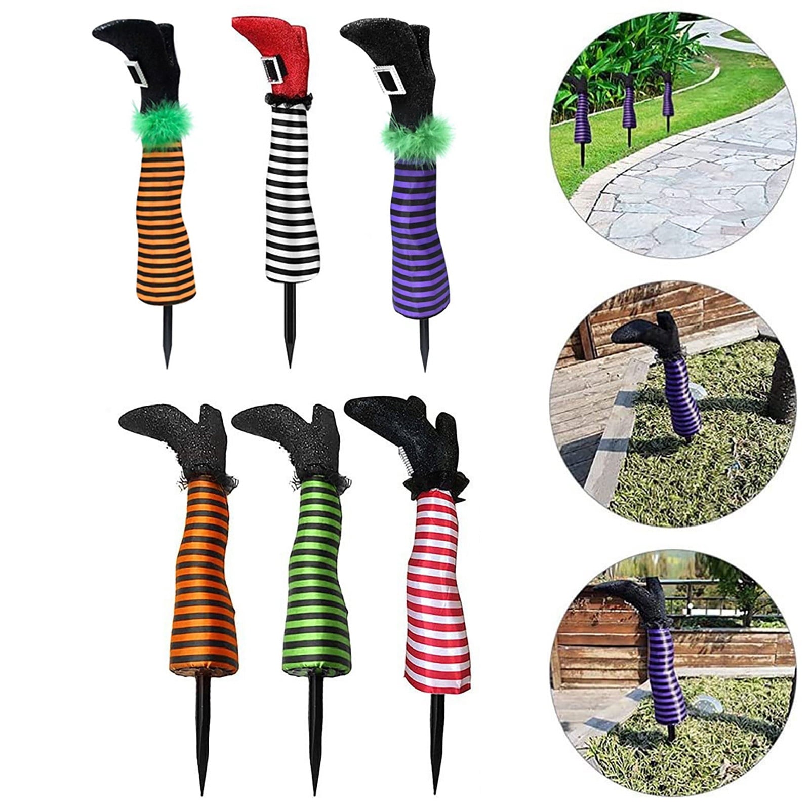 Halloween Decorations Outdoor Witch Legs Yard Stakes, 18.5" Witch Halloween Graveyard Lawn, Yard, Prop and Patio Decorations