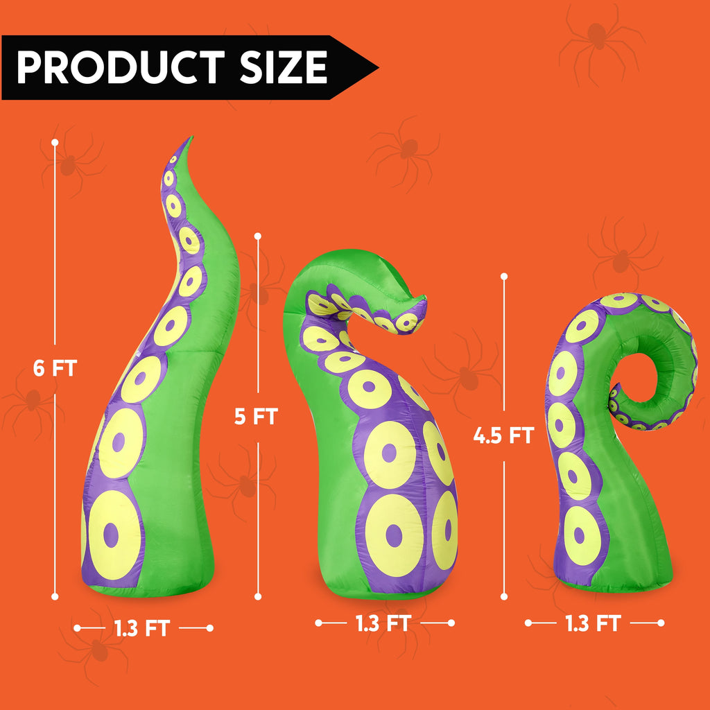 Joyfy 9 ft Halloween Inflatable Giant Alien Decoration with Built-in LEDs,Alien Halloween Decorations Outdoor Blow Up Yard Lawn Decoration