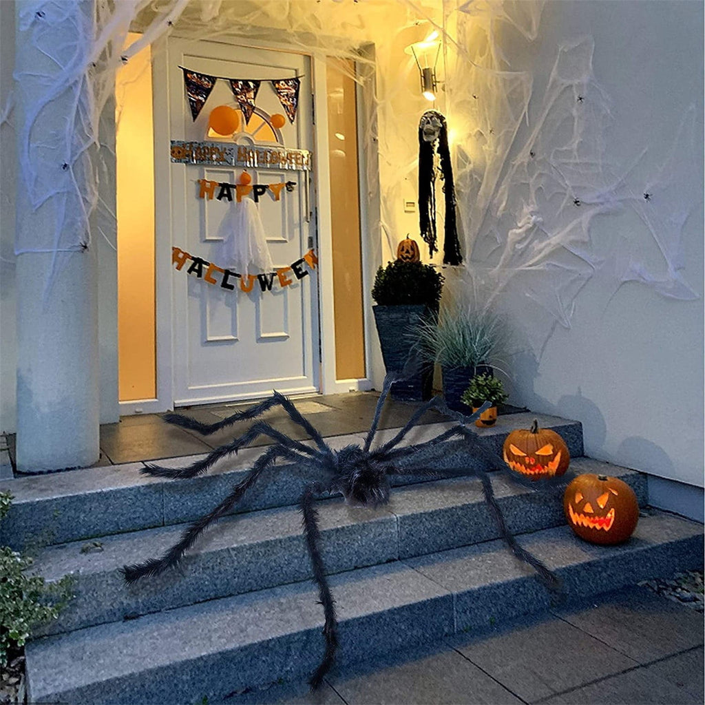 Giant Spider 6.5 Ft, 78" Halloween Decorations Fake Halloween Decor Spiders Large, Furry Spiders for Outdoor Indoor Yard Home Costumes Party House Décor, 1 Pack