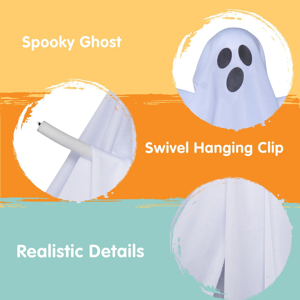 Joyfy 3 Pack Halloween Hanging Ghosts Decorations,27.5" Cute Scary Flying Ghosts Outdoor Hanging Halloween Decorations Yard Decorations