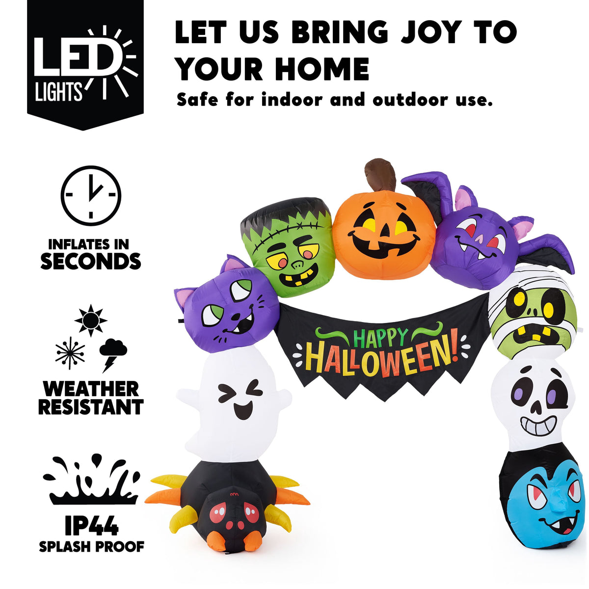 Joyfy 6 FT Halloween Inflatable Haunted Castle Decoration,Trunk or Treat Car Decorations Kit Ghost and Pumpkin with Built-in LED Light for Halloween Party Indoor,Outdoor,Yard,Garden Decor