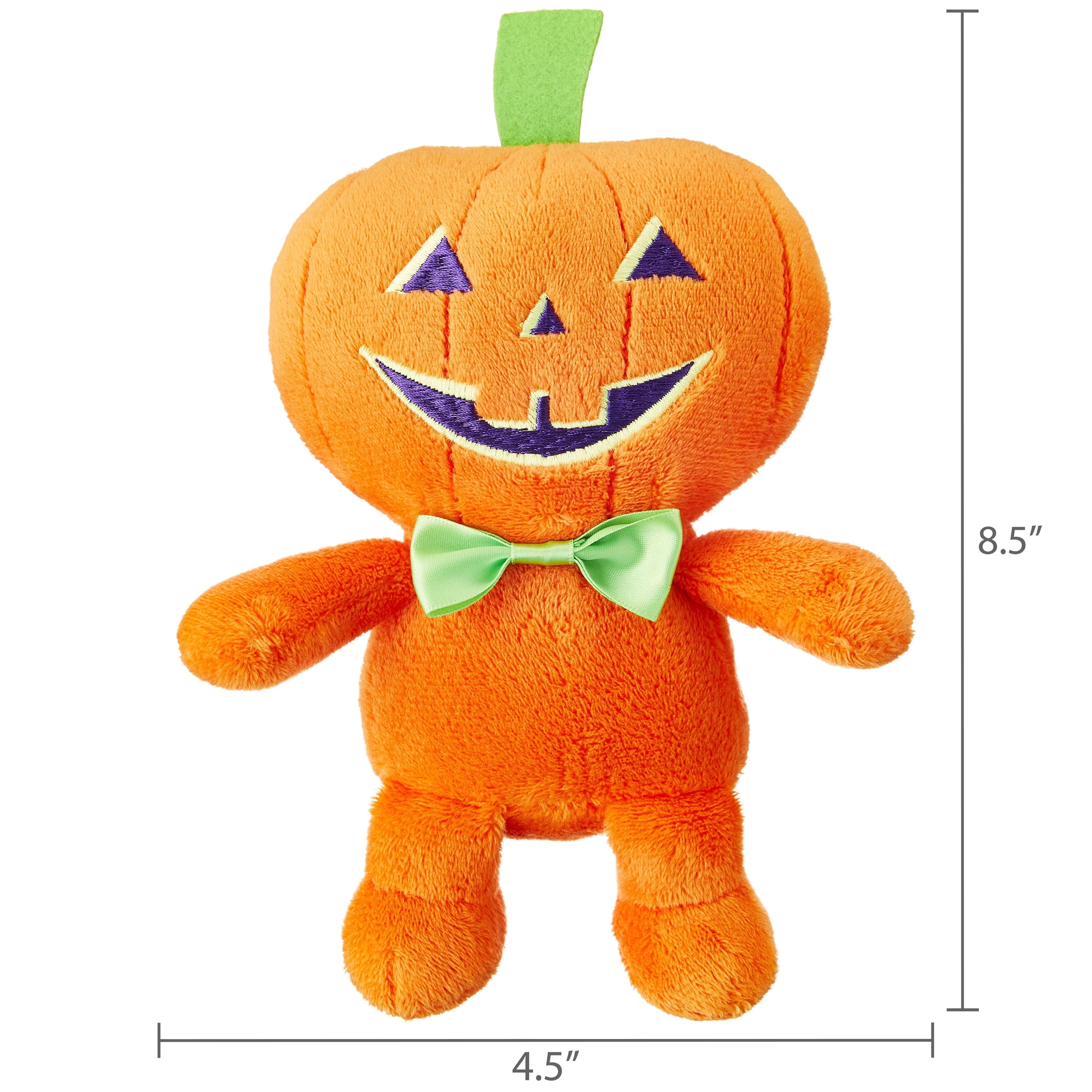 Vibrant Life Halloween Pumpkin Boy Plush Dog Toy with Squeaker, Orange, Chew Level 1