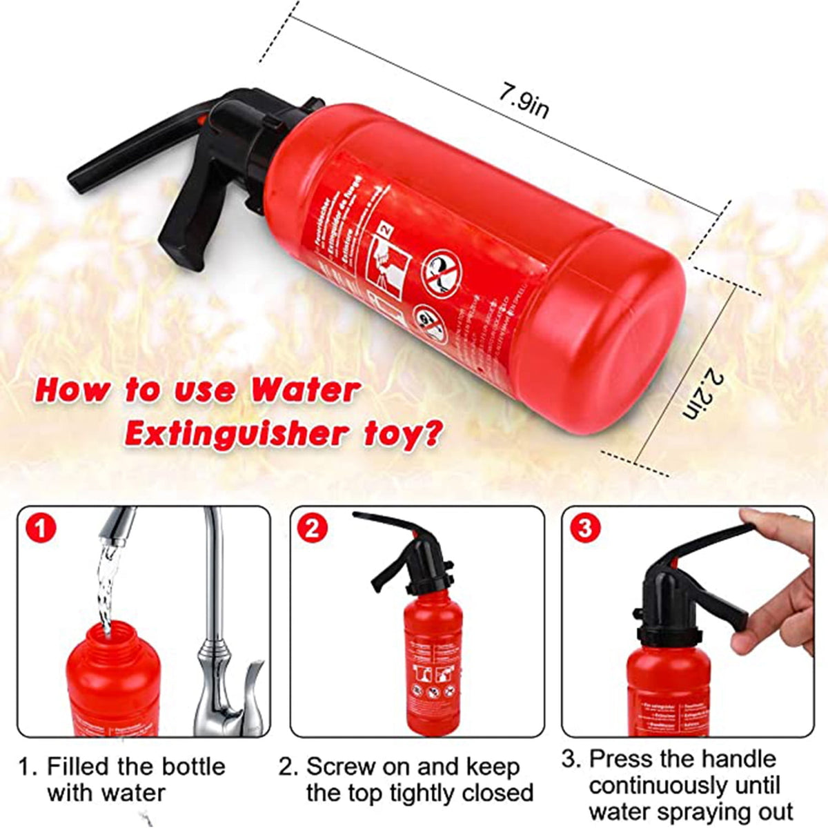 8Pcs Red Kids Fireman Costume Dress-up Set Pretend Role Play Firefighter Realistic Outfit Kit Gift Toys for Boys 3-6 Years Toddler Birthday Christmas Present