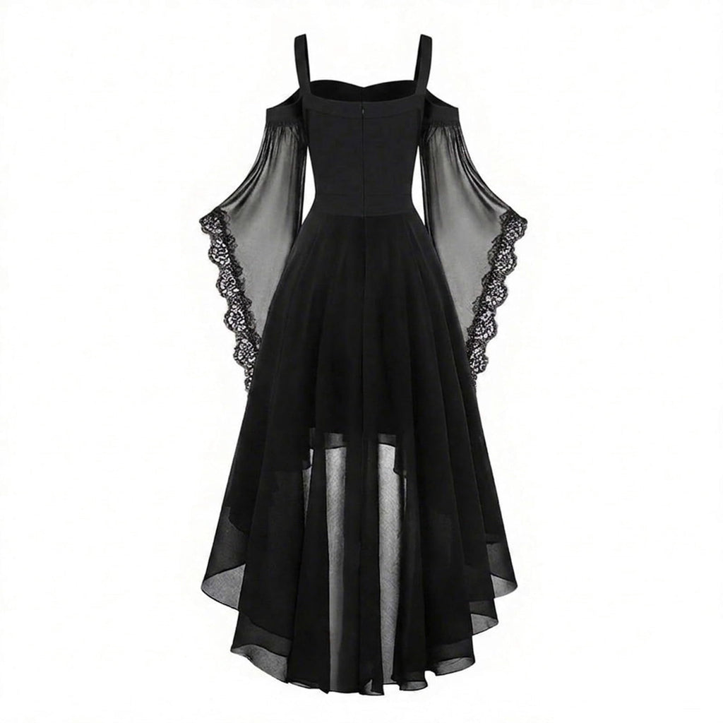 Witch Dress Women 2026 Halloween Costumes Woman Adults Medieval Vampire Butterfly Sleeve Mesh Gothic Outfits Red S