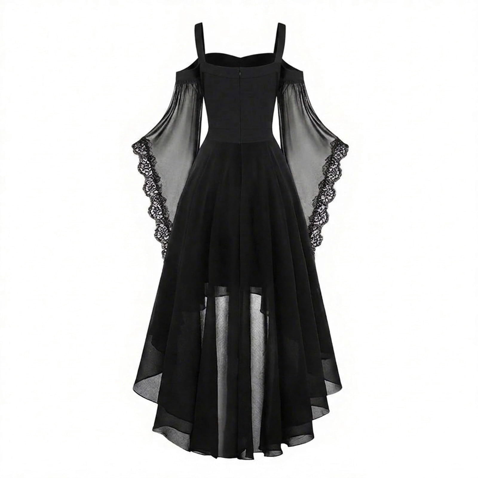 Witch Dress Women 2026 Halloween Costumes Woman Adults Medieval Vampire Butterfly Sleeve Mesh Gothic Outfits Red S