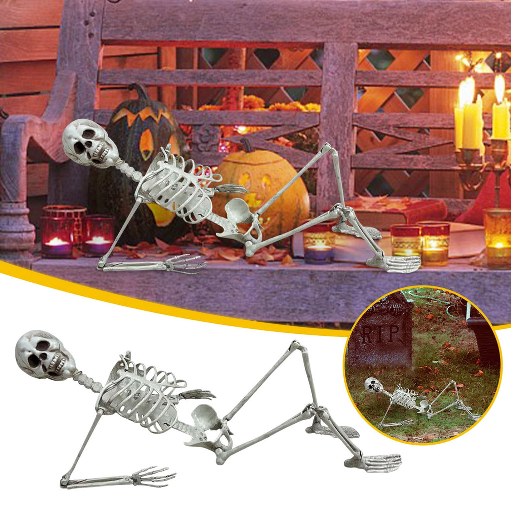 Halloween Skeleton Snake Prop Realistic Scary Serpent Decorative Ornament, Spooky Scene Setup Skeleton Decor Haunted House Party Prop, Home Shop Display Halloween Skeleton Holiday Ornament Gift