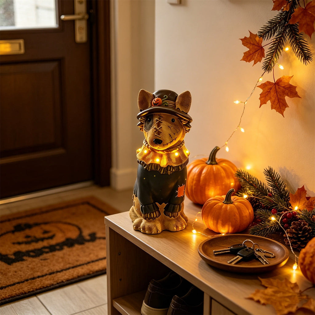 Clearance! Christmas Golden Retriever Statue with LED Lights, Cute Dog Holding Puppy Figurine, Christmas Decoration Indoor Outdoor, Gift for Kiddo Adults