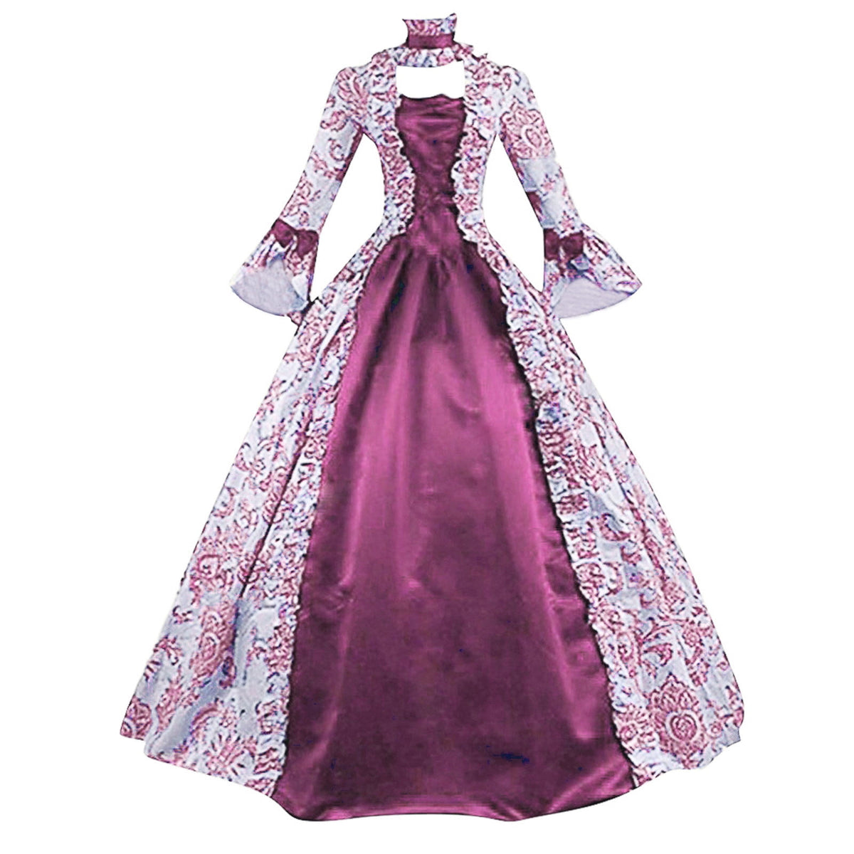 UPPADA Plus Size Victorian Dress for Women Lace Up Flare Sleeve Ball Gown with Corset Evening Party Maxi Gowns Vintage Cocktail Dress Wedding Dresses Early