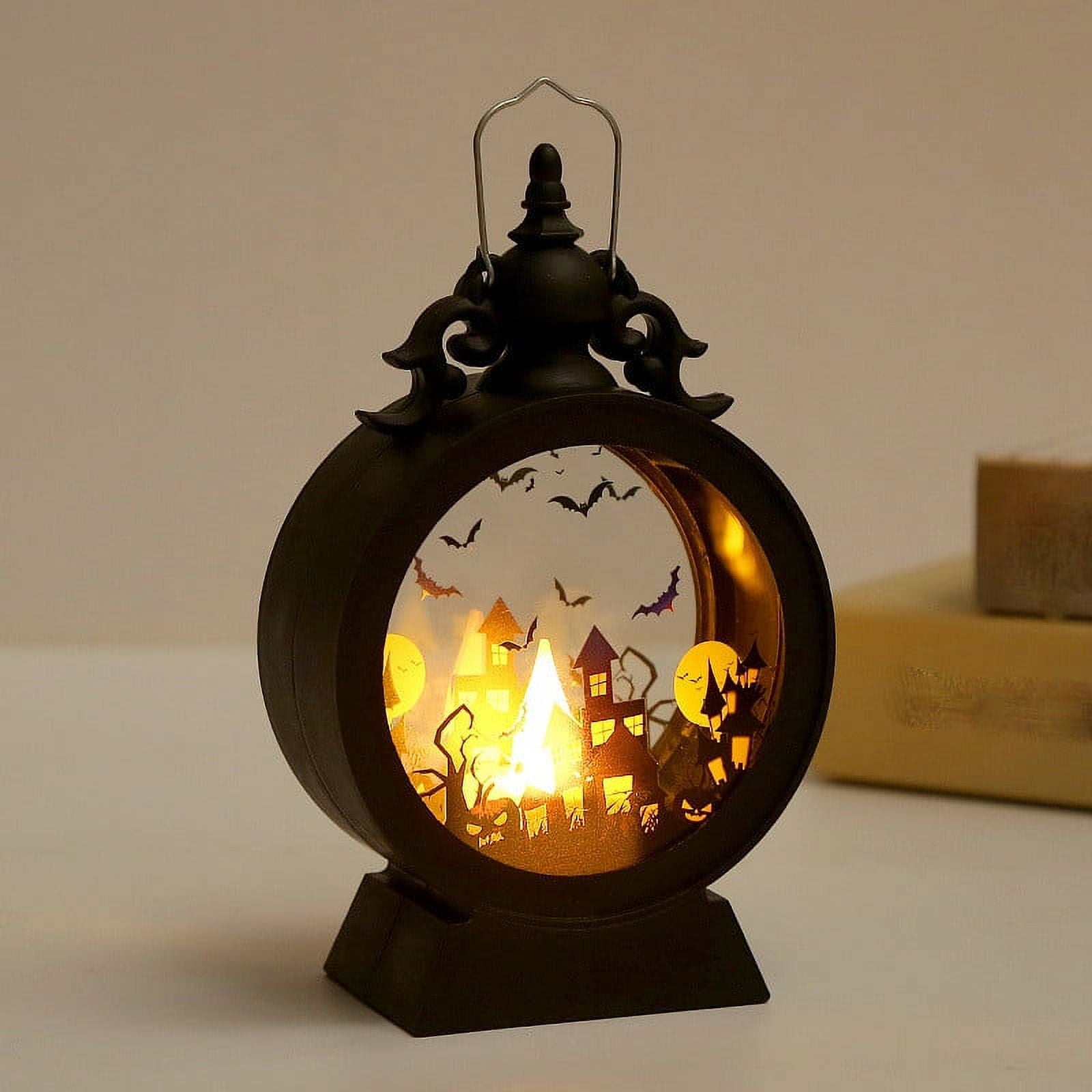 ESULOMP Flameless Candles Brown Halloween Decorations Haipeixinli