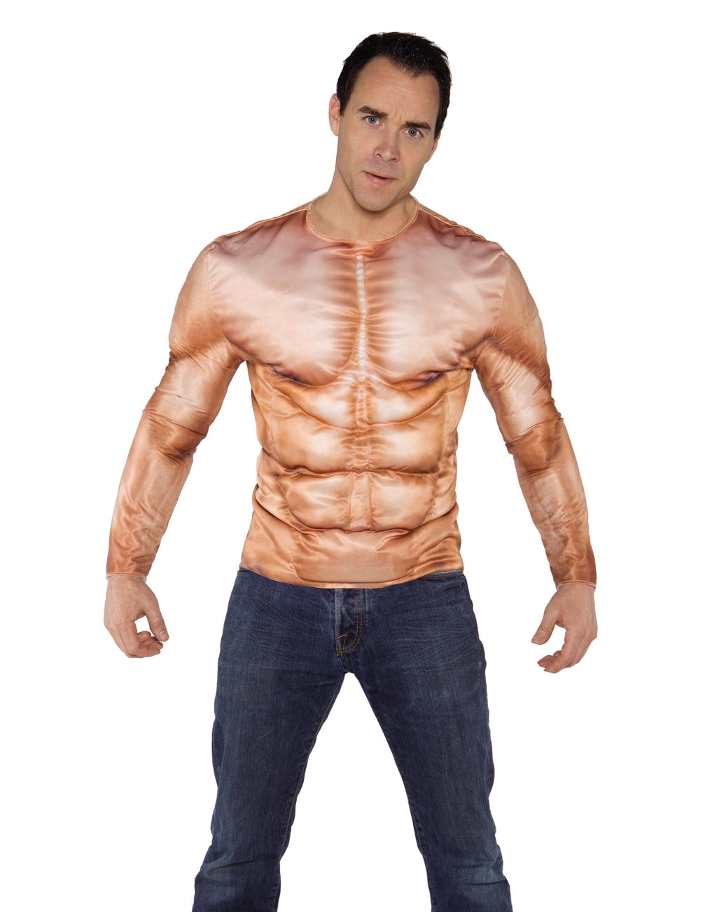 Underwraps Mens Photo Real Muscle Padded Shirt Costume - One Size Fits Most