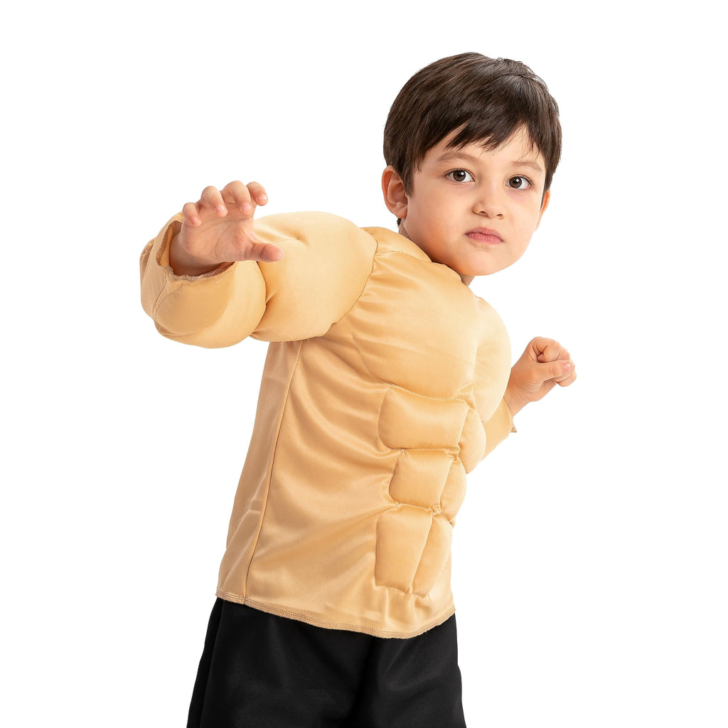 Joyfy Halloween Muscle Costume for Kids, Body Builder Costume Shirt Kids Boys Suit for Halloween Dress-up Party 5-14 Years