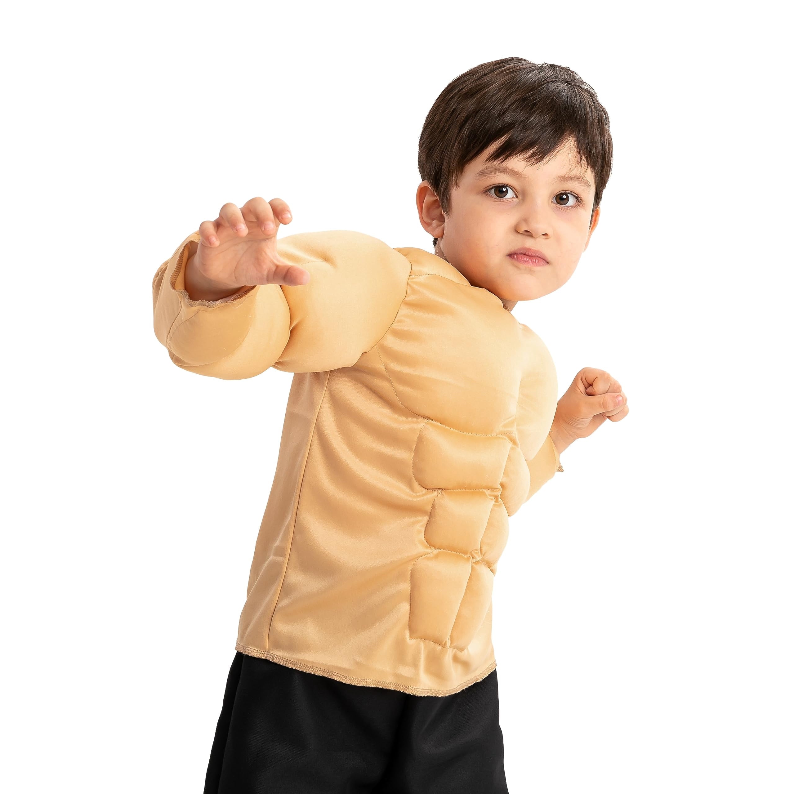 Joyfy Halloween Muscle Costume for Kids, Body Builder Costume Shirt Kids Boys Suit for Halloween Dress-up Party 5-14 Years