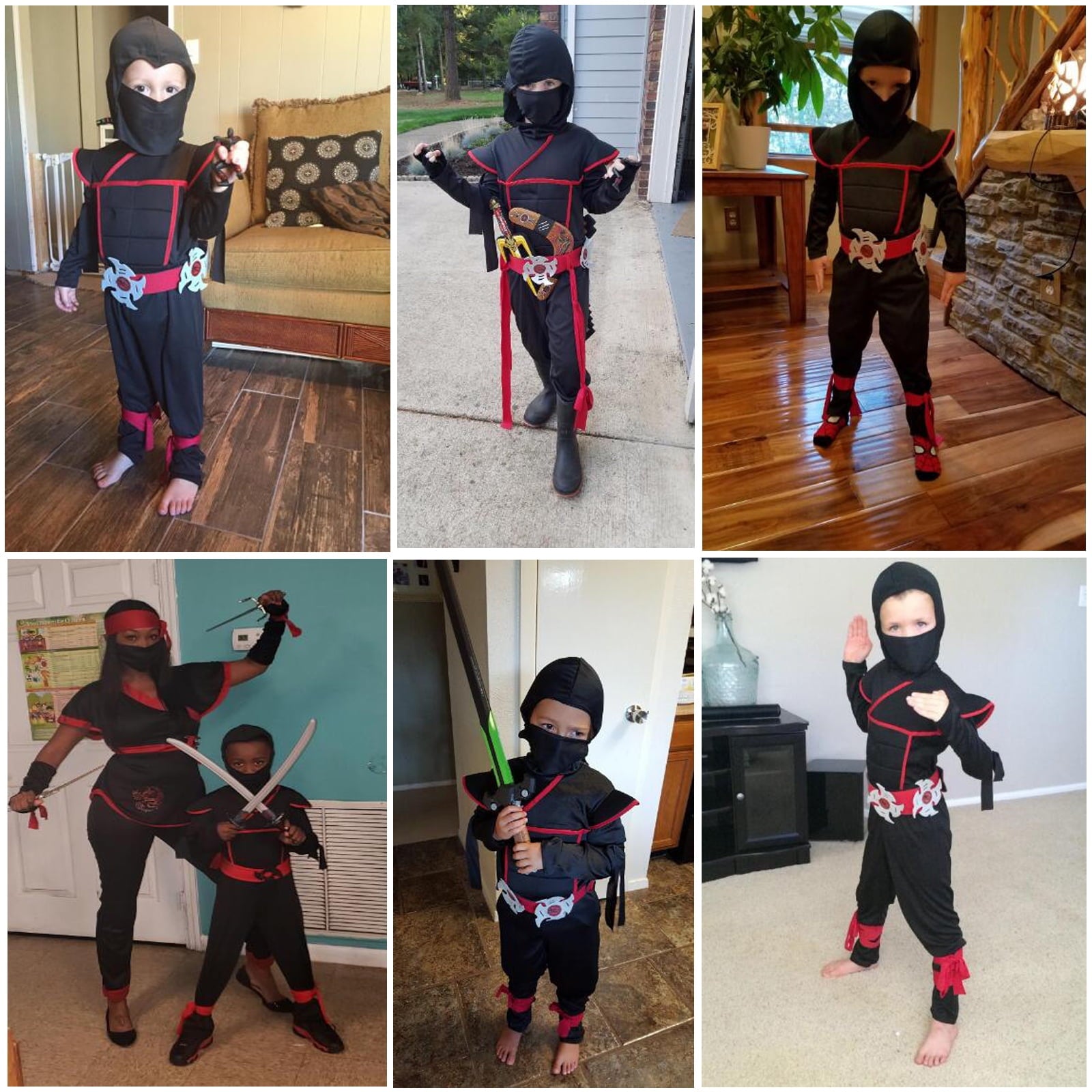 Ninja Costume Kids Ninja Muscle Costumes Boys Ninja Set Accessories Best Children Gift(kids-M-6/7T)