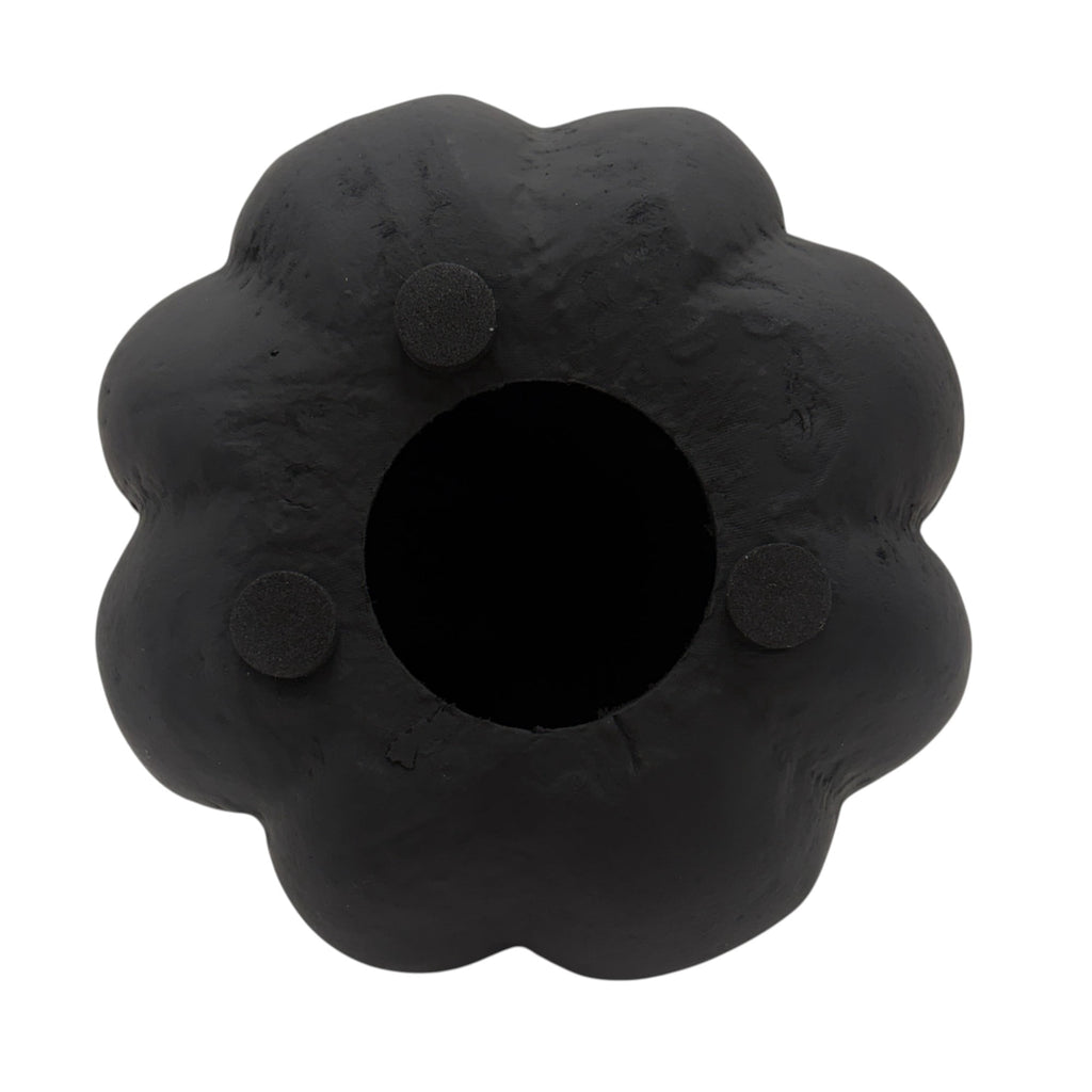 Paper Mache Jack-o'-Lantern Decoration, Black, 8.25", Halloween by Way To Celebrate