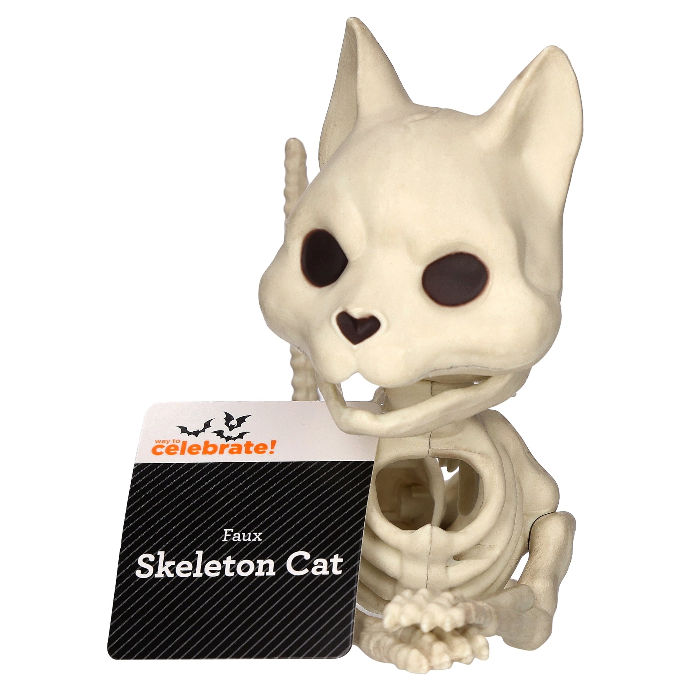 Faux Skeleton Cat Decoration, 5", Halloween by Way To Celebrate