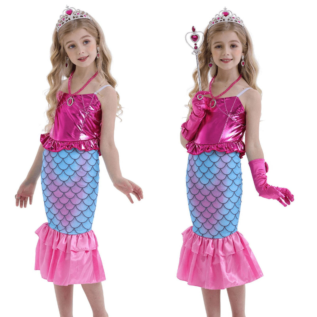 Jurebecia Princess Tutu Dress Girls Halloween Costume Color Led Light up for Birthday Party Kids 4T,3-4Years