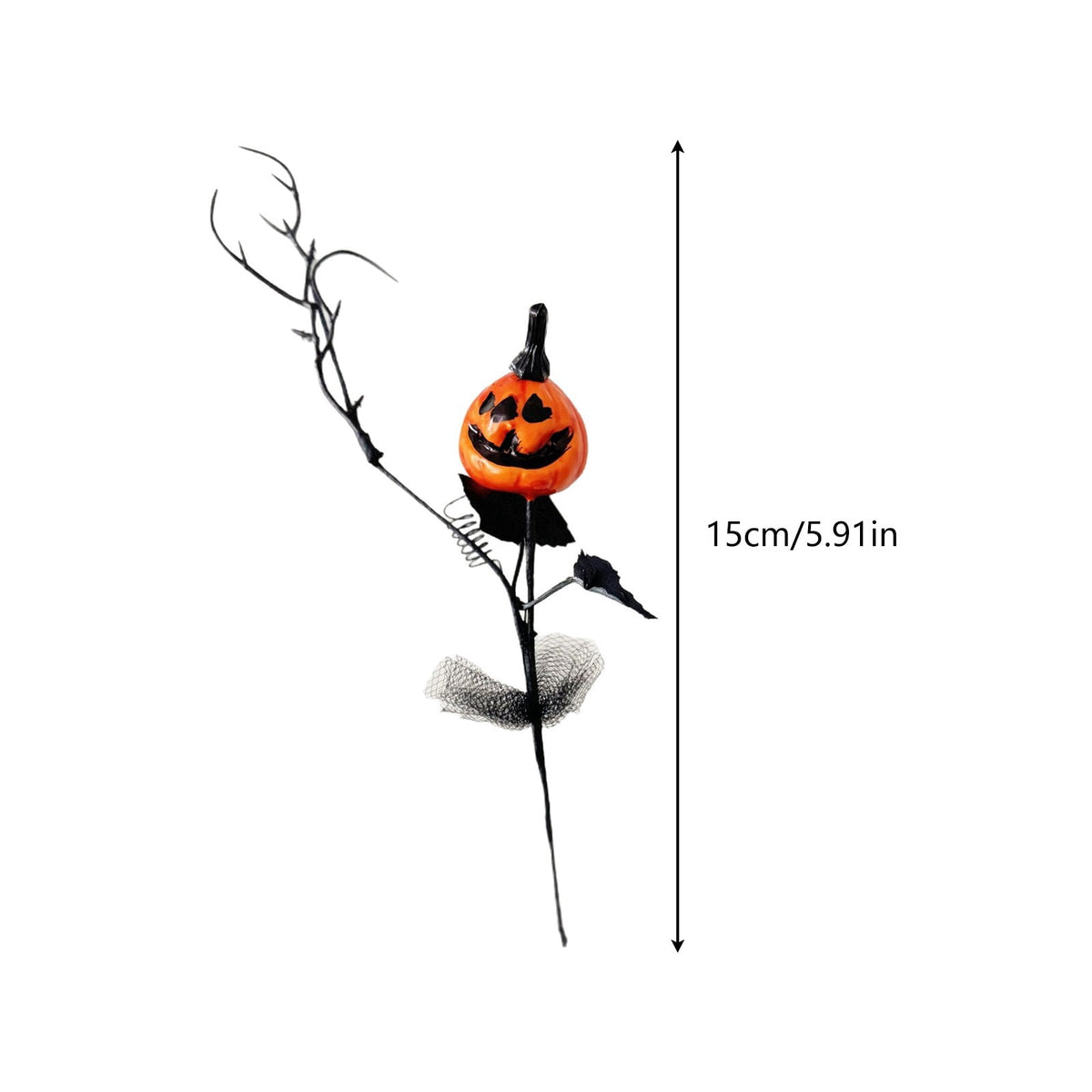 1Pc Halloween Mini Pumpkin Branches Artificial Black Twigs Vase Fillers for Table Mantel Centerpiece Creepy Gothic Scary House Decor