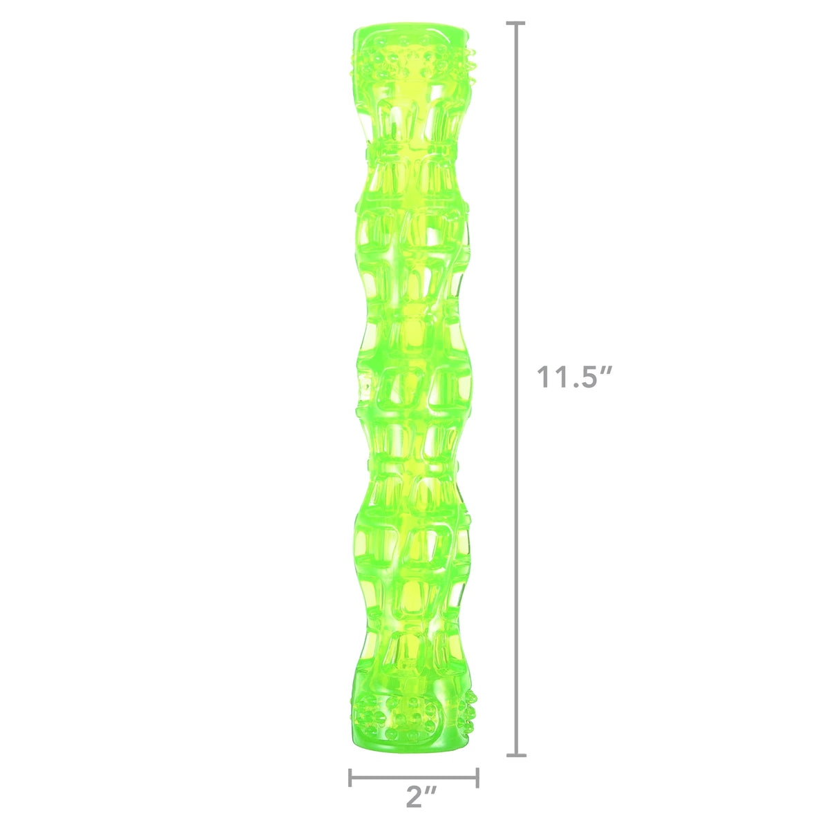 Hyper Pet Dura-Squeaks Durable Non-Toxic TPR Bouncing Super Squeaky Dog Toy, Stick, Green