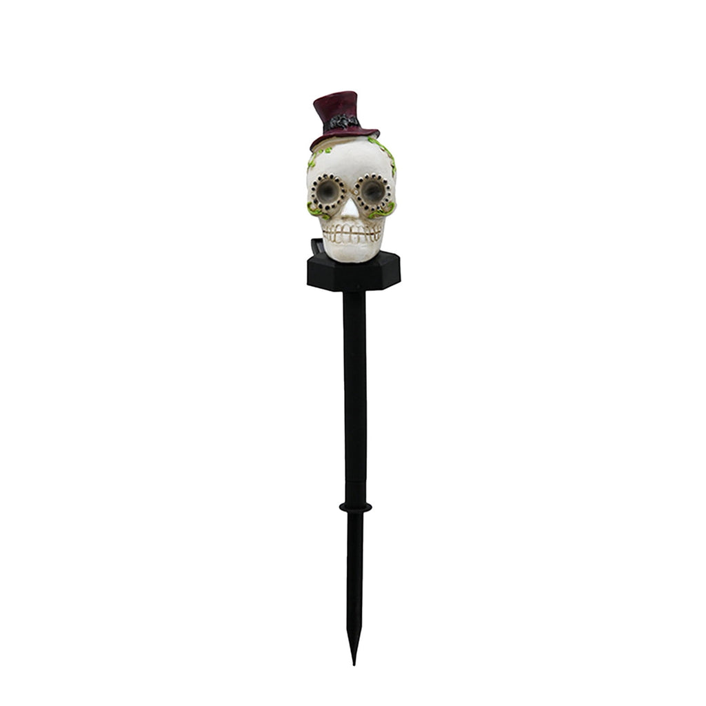 CRAGRSI Solar Halloween Skeleton Stake Lights Outdoor Skull Yard Lights Halloween Skeleton Garden Decor Black Solar Powered Waterproof for Yard, Lawn, Patio, Walkway, Garden, Halloween Outdoor Decor