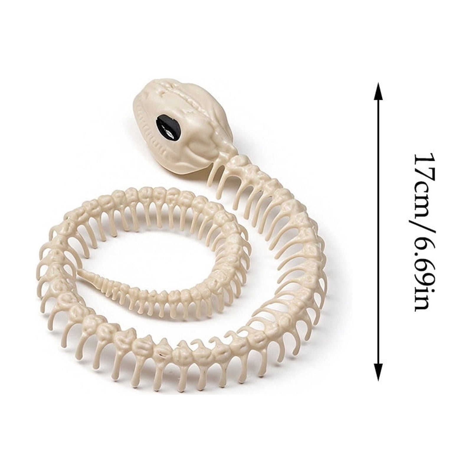 Halloween Skeleton Snake Prop Realistic Scary Serpent Decorative Ornament, Spooky Scene Setup Skeleton Decor Haunted House Party Prop, Home Shop Display Halloween Skeleton Holiday Ornament Gift