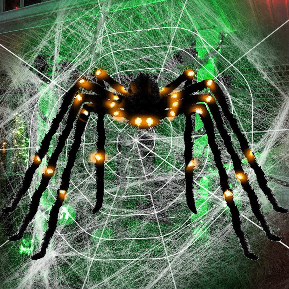 49in Halloween Decorate Spider Halloween Light Up Scary For Indoor Outdoor Halloween Decorations Party Yard Home House Decorate