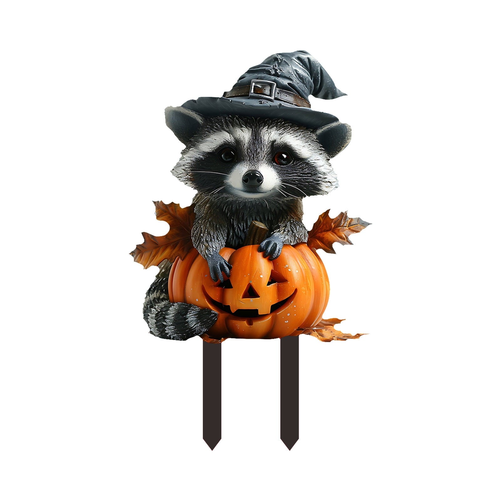 Uxgjfwu Halloween Raccoon Decoration Acrylic Yard Stake for Garden Lawn Pumpkin Patch Party Decor with Cute Animal Design