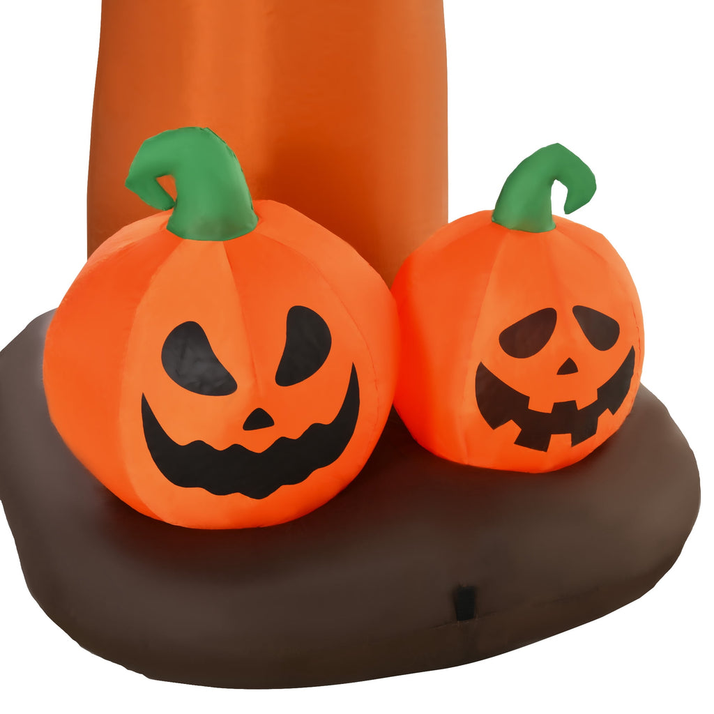 Outsunny 5' Halloween Inflatables Outdoor Decorations Ghost Tree with Pumpkins, Blow-Up LED Yard Decor Indoor Outdoor for Garden, Lawn, Party, Holiday