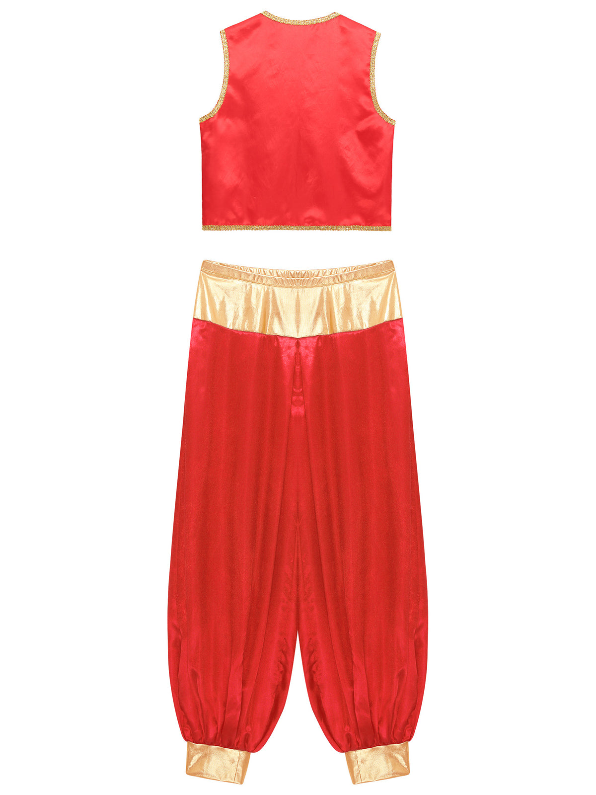 iiniim Mens Arabian Prince Costume Open Front Vest with Pants Halloween Show Fancy Dress up Outfit Royal Blue&Royal Blue S