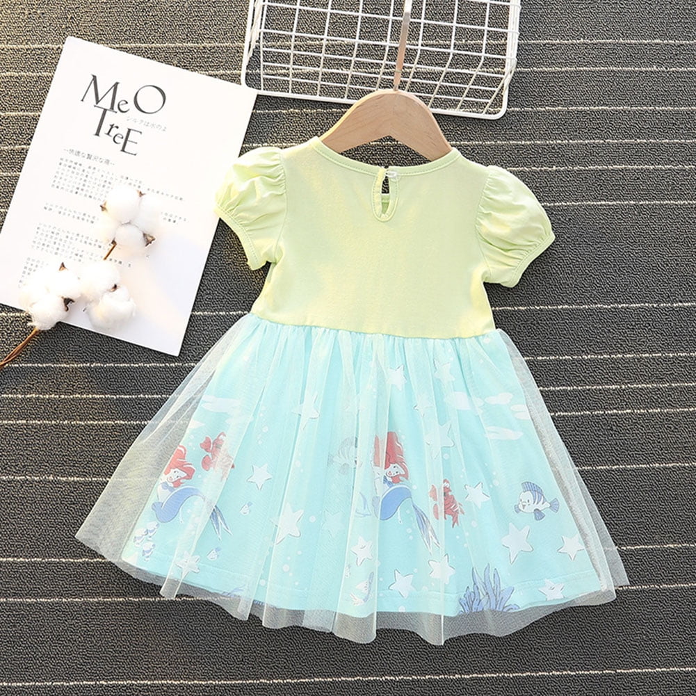 WIBACKER 1-6T Toddler Kid Baby Girls Fancy Party Puff Sleeve Princess Dress Cosplay Costume Dress Up