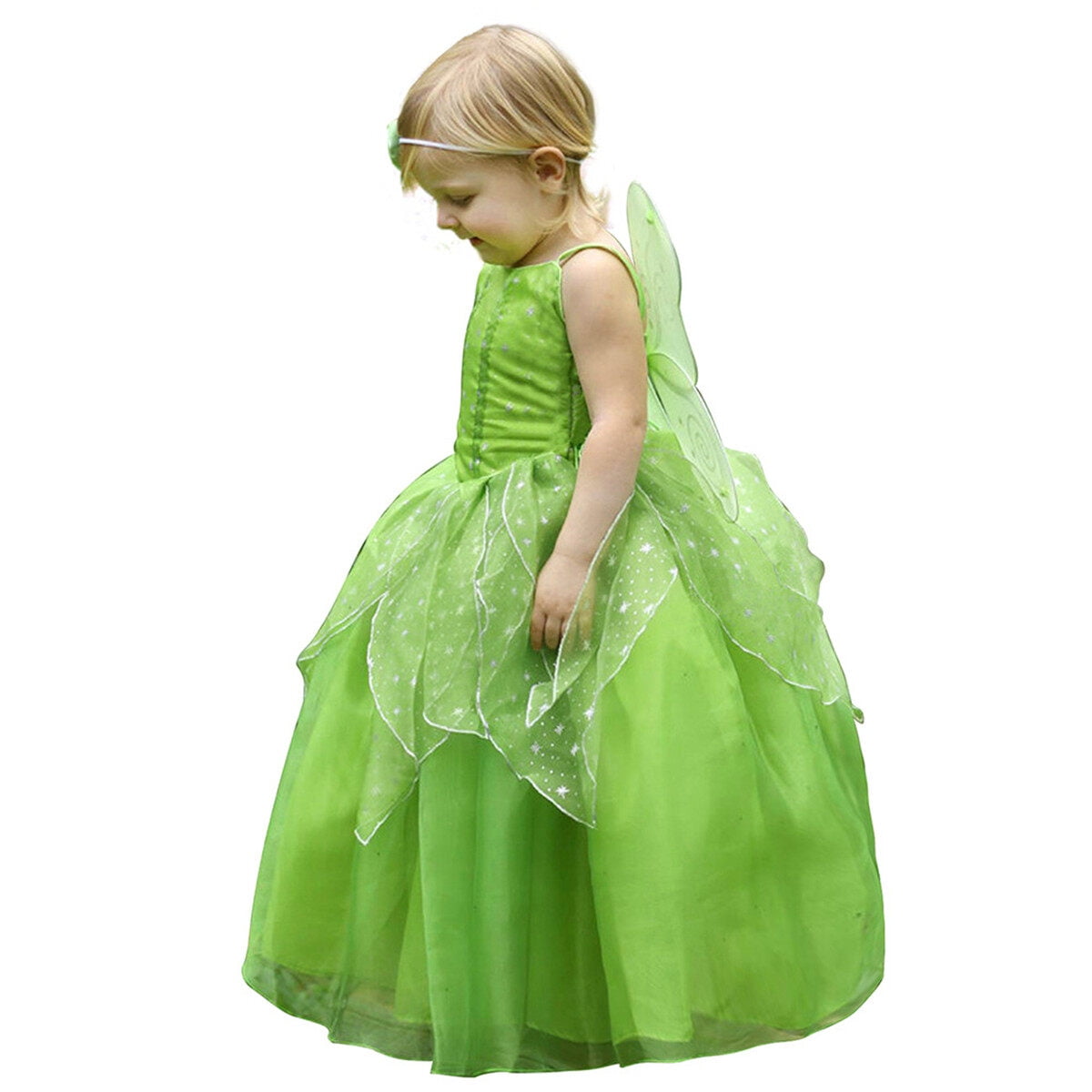 HAWEE Flowers Fairy Costume for Girls Toddler Halloween Birthday Party Fairy Elf Dress up with Wings