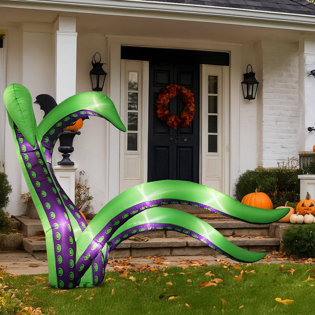 Zimtown 7 FT Halloween Inflatables Cape Octopus 2 Pack Giant Octopus Tentacles Halloween Decoration Outdoor