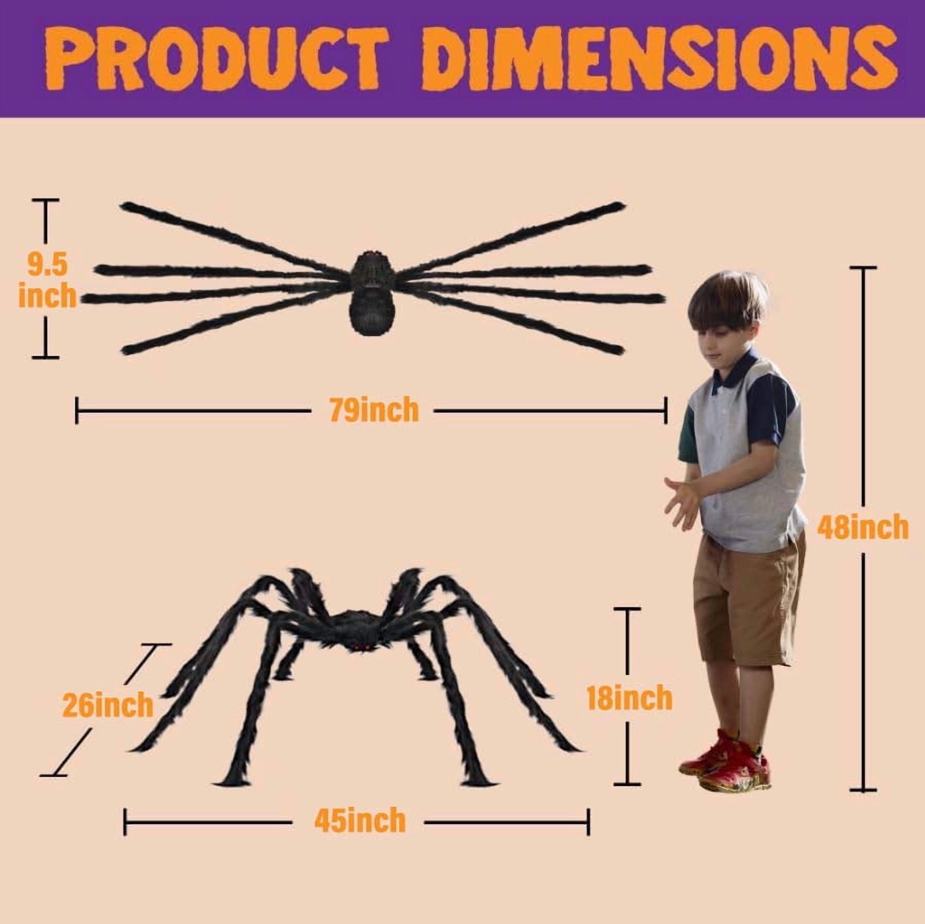 Ayieyill Spider Halloween Decorations Outdoor, 5FT Scary Giant Spider for Halloween Yard Decorations, Haunted House Props, 1pc