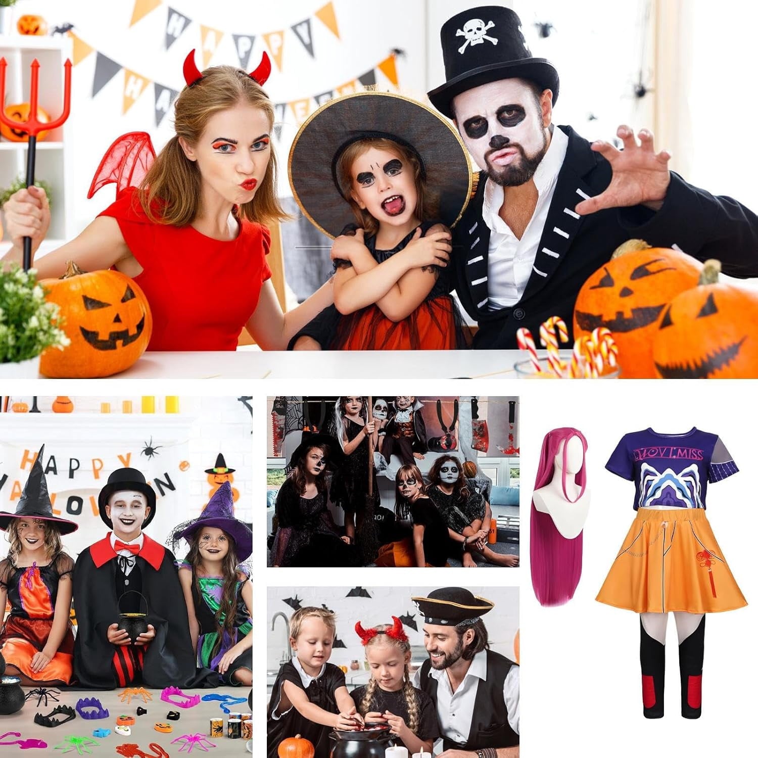 ZUITEH Halloween Anime Cosplay Miras Costumes,Popular Singer Idol Group T-Shirts Skirt Suit With Wig Full Set, Pop Star Dress Up Stage Outfits For School Party Carnival Festival Performance