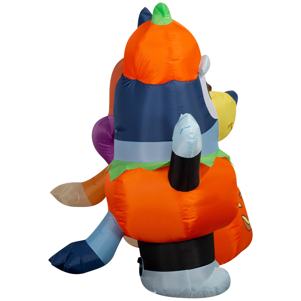 Airblown Halloween Yard Inflatables Light Bluey and Bingo with Jack o' Lantern Large Scene BBC, 5.2 ft