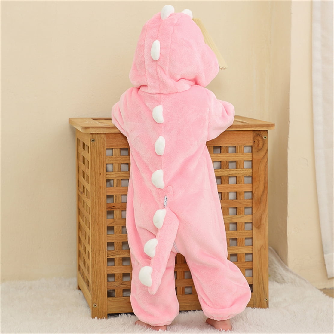 WIBACKER 0-3T Unisex Baby Animal Costume Winter Autumn Flannel Hooded Romper Christmas and Halloween Panda Cosplay Jumpsuit