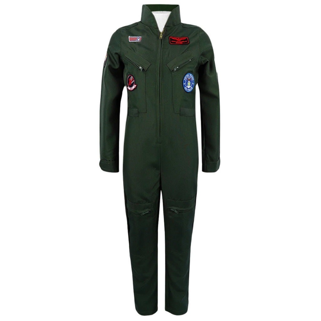 URSOFINE Kids Fighter Pilot Costume - Air Force Flight Suit Roleplay Dress Up with Aviator Accessories for Girls Boys