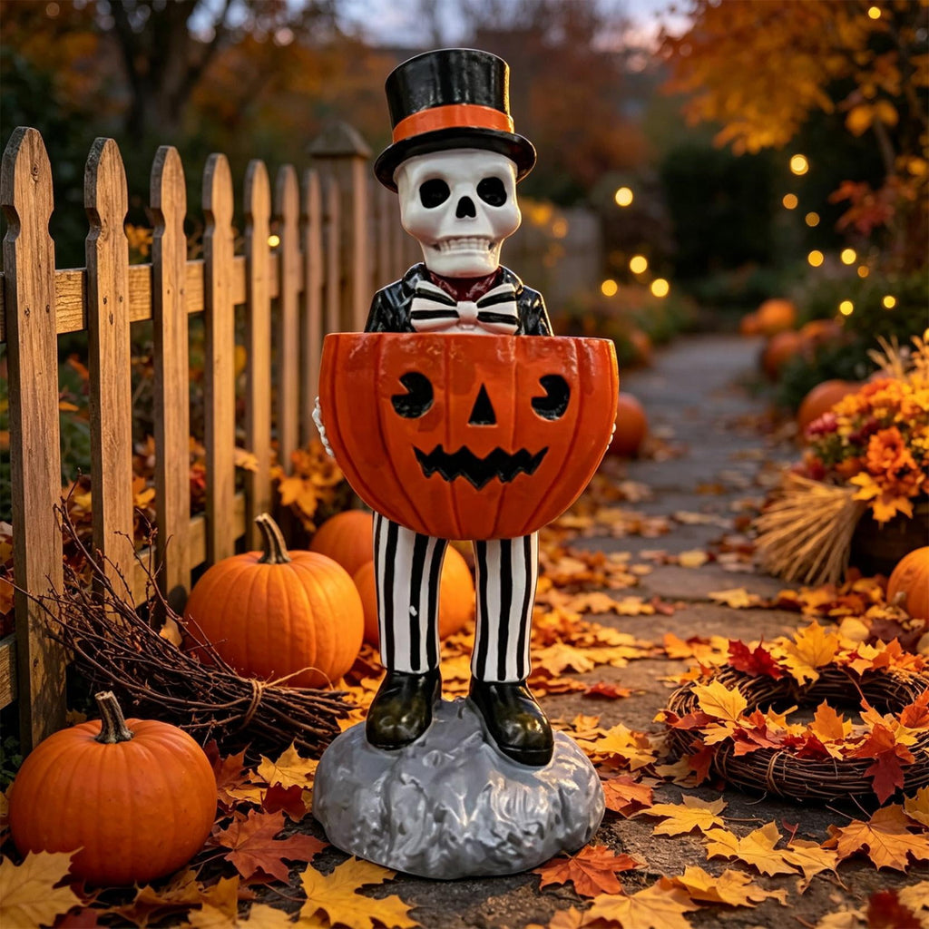 Halloween Ghost Coffee Stand Figurine, 2026 Spooky Decorative Ghost Statue for Shelf Desk Tabletop, Resin Halloween Ornament for Party, Farmhouse Seasonal Decor